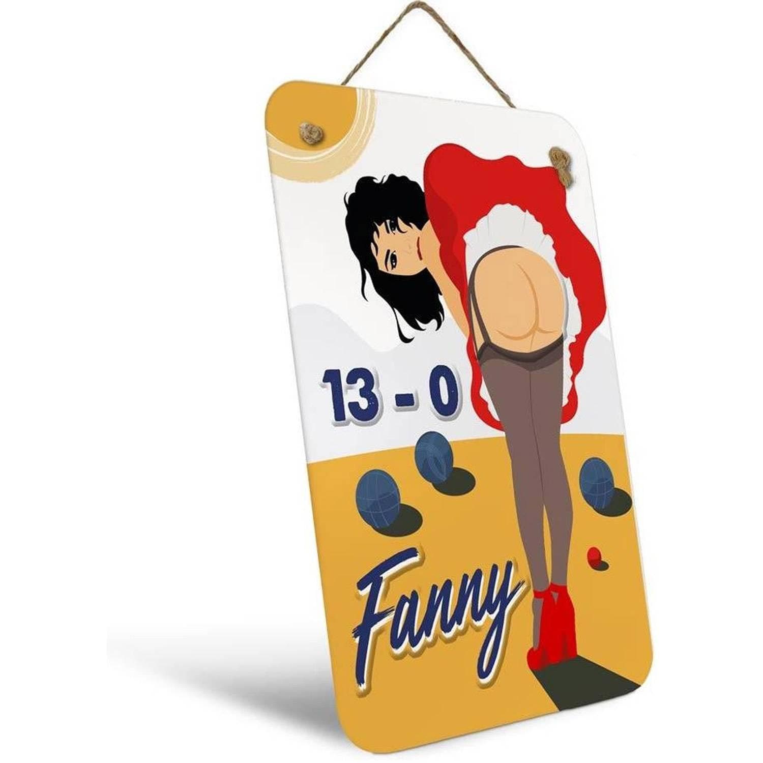 Plaque métal FANNY pétanque club 20x14cm