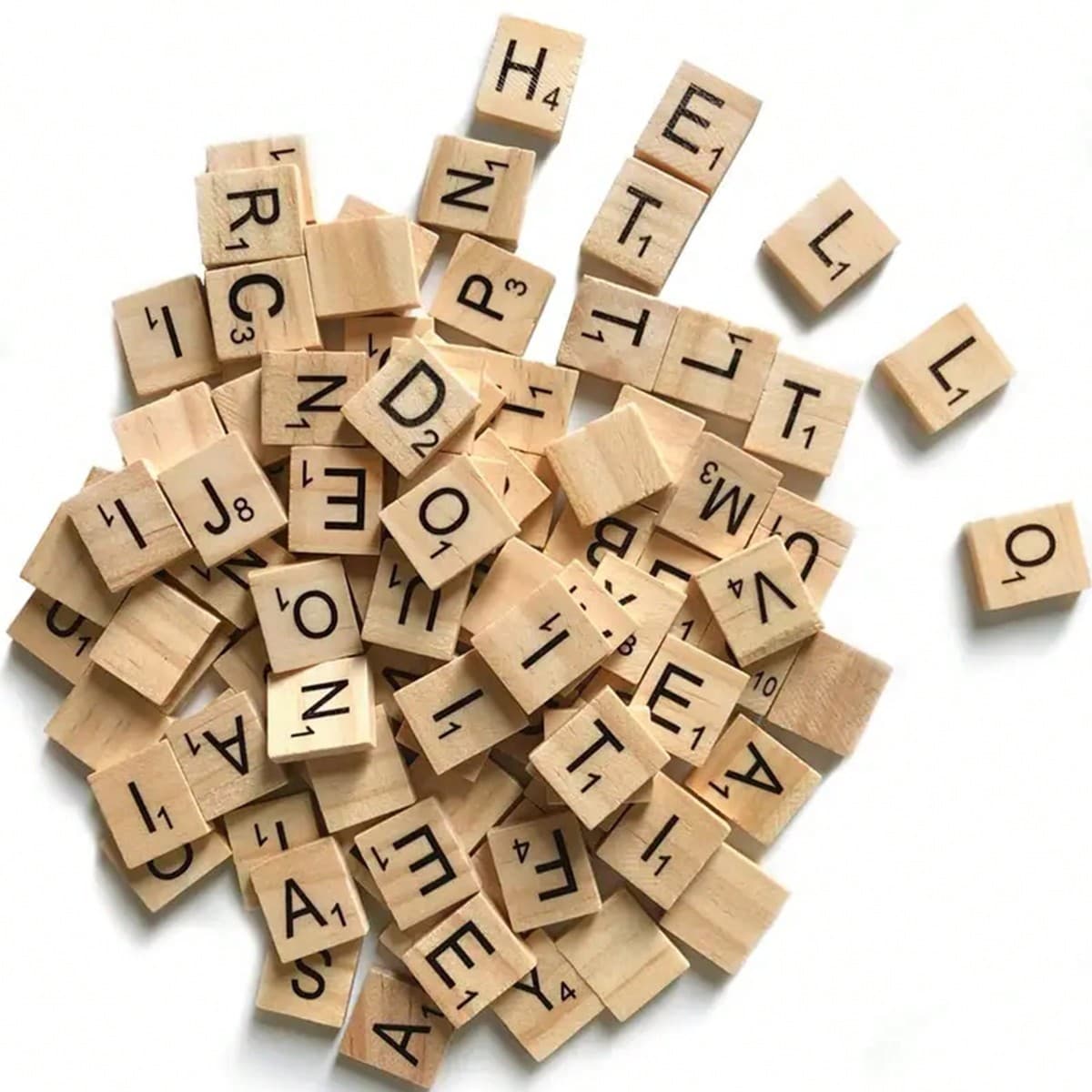 Carreaux de lettres en bois, lettres de Scrabble pour l'artisanat, décoration de cadeau en bois DIY, fabrication de dessous-de-verre d'alphabet et